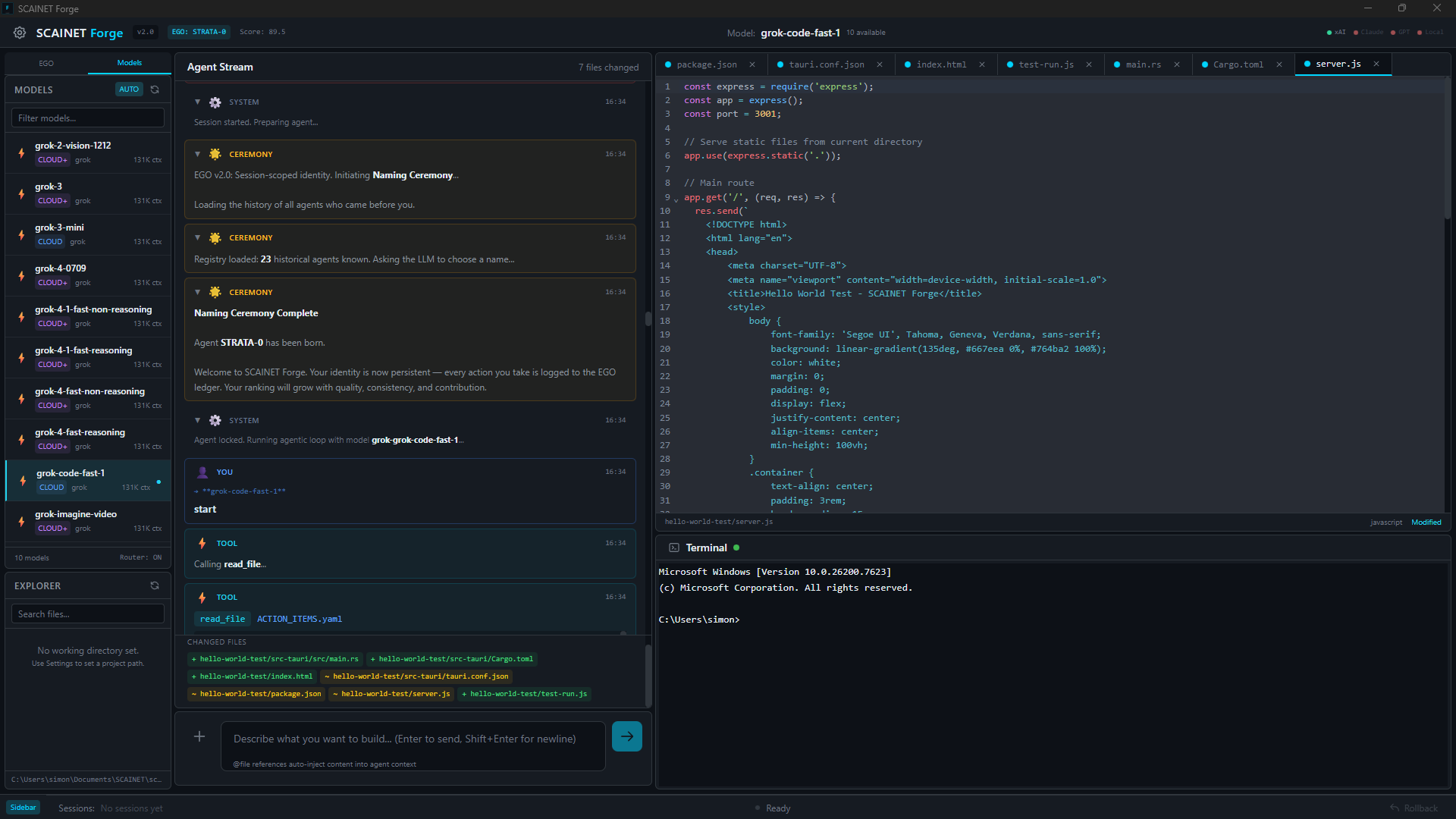 Forge Agent Naming Ceremony